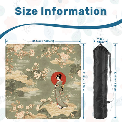 Giesha Girl Japanese Floral Mahjong Mat - Splash of Color Co.