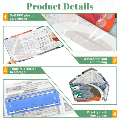 Art Deco Floral Bouquet 4 Mahjong Card Holder with Line Finder - Splash of Color Co.