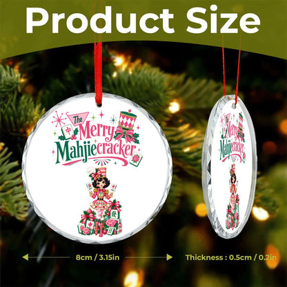The Merry Mahjiecracker Mahjong Lover Christmas Glass Ornament