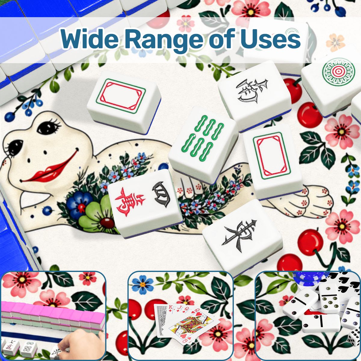 Cherry Toad Polish Pottery Inspired Mahjong Mat - Splash Of Mahj And Color Co.