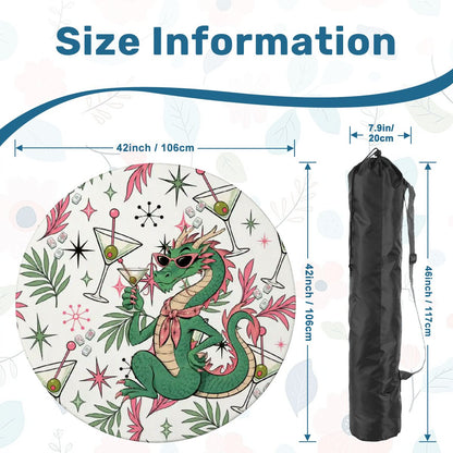 The Tipsy Dragon Round Mahjong Mat - Splash Of Mahj And Color Co.