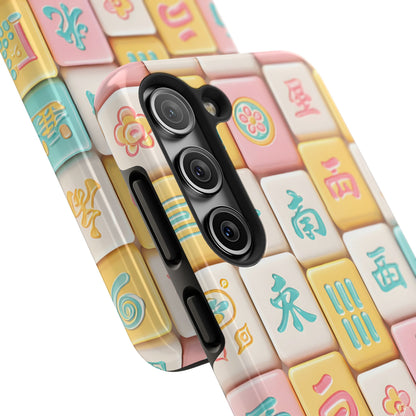 Pastel Mahjong Tile Phone Case | Cute Asian Game Pattern, Durable Protective Case - Splash of Color Co.