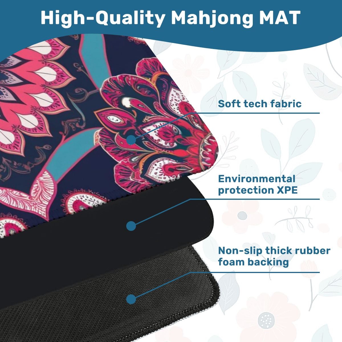 Boho Mandala, Pink, Purple Mahjong Mat - Splash of Color Co.