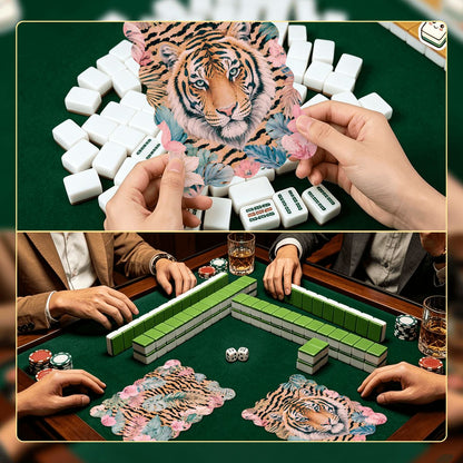 Welcome To The Jungle Boho Designed Scalloped Mahjong Shuffler Cards  Set of 4