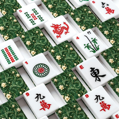 Jade Magnolia DreamsAmerican Mahjong Tiles And Carry Case - Splash Of Mahj And Color Co.