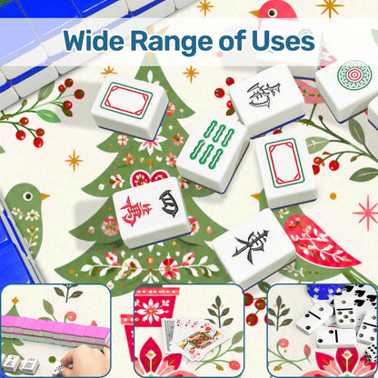 Scandinavian Christmas Birds Festive Holiday Mahjong Mat