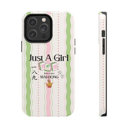 Just A Girl Who Loves Mahjong Phone Case | Mahjong Tiles Pattern - Splash of Color Co.