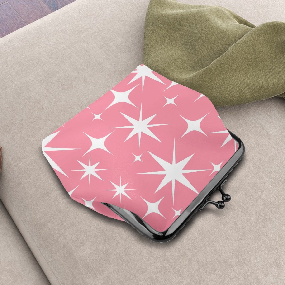 Cosmic Bubblegum Vintage Women's Leather Kiss Lock Coin Purse - Splash of Color Co.