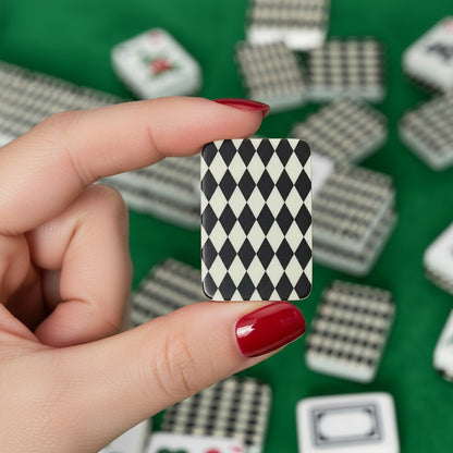 Harlequin Romance Black American Mahjong Tiles And Carry Case