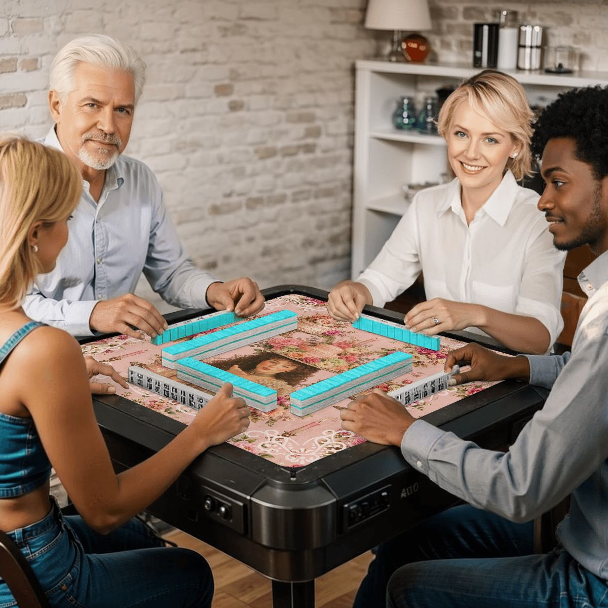 Victorian Birthday Girl, Cheeky Fun Celebration Mahjong Mat - Splash Of Mahj And Color Co.