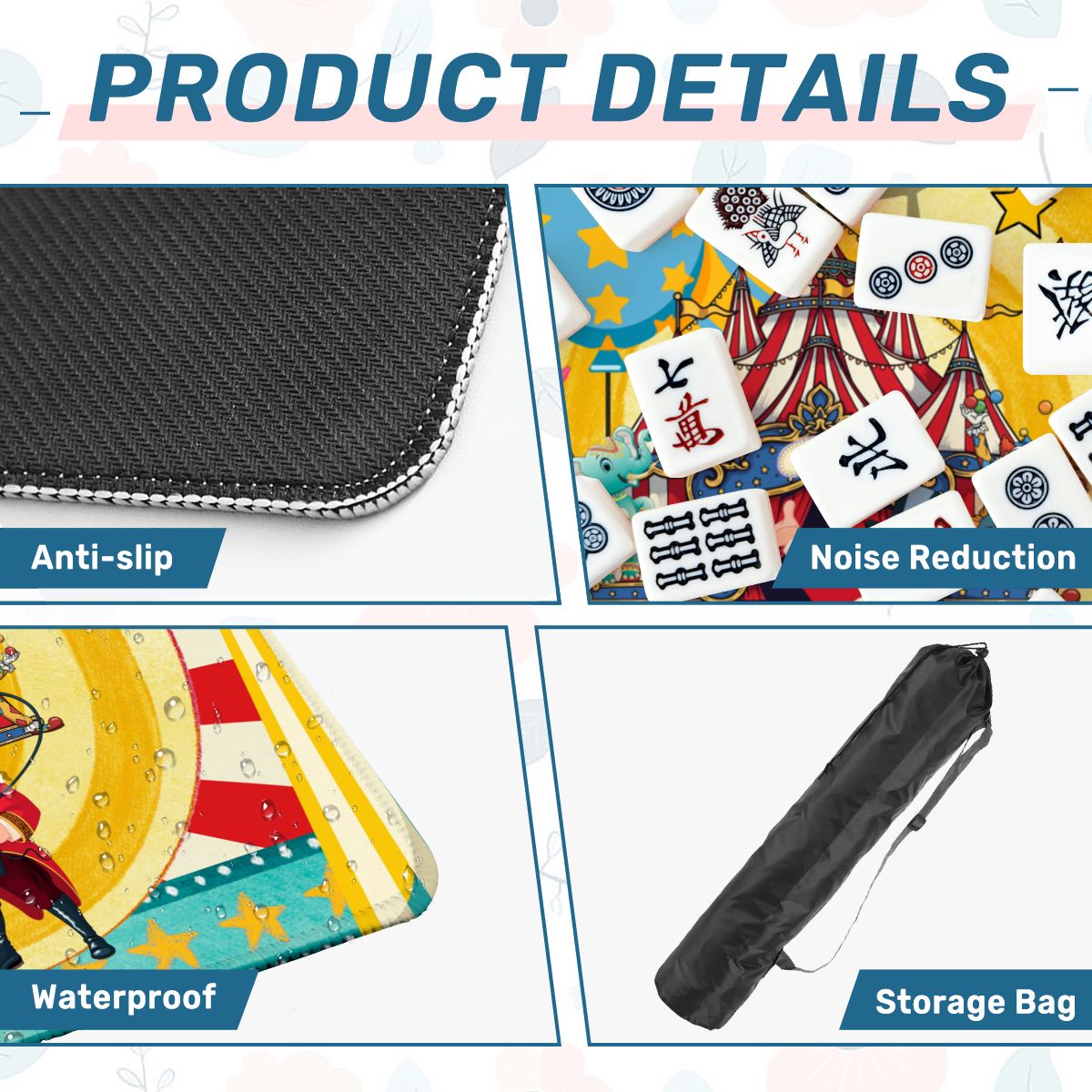 Send in the Clowns Circus Themed Mahjong Mat - Splash of Color Co.