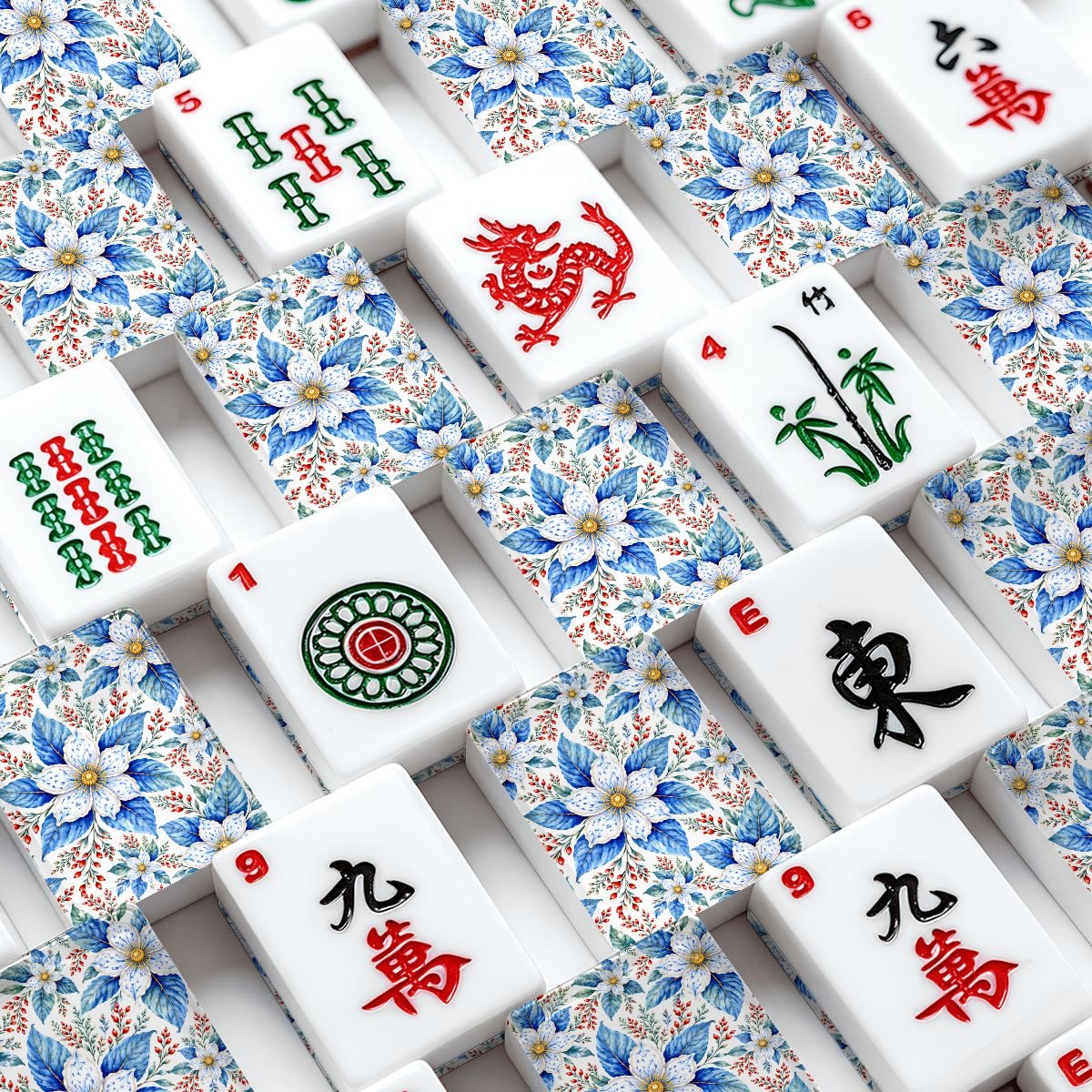 Tobacco Leaf American Mahjong Tiles And Carry Bag Set - Splash Of Mahj And Color Co.