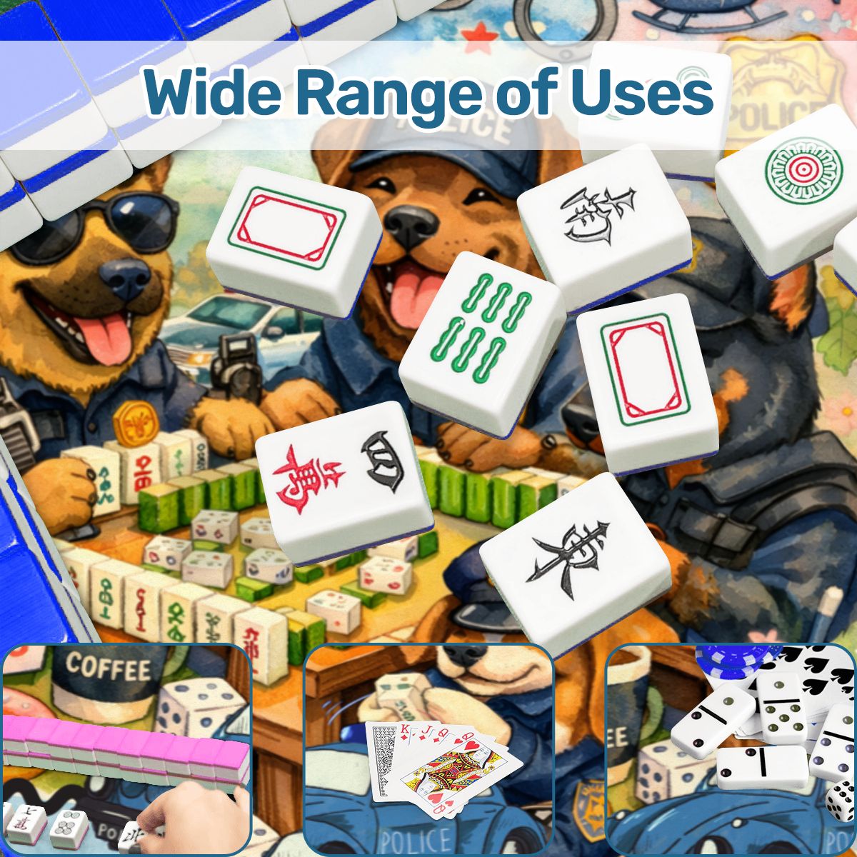 Paw Po Patrol Police Dogs Mahjong Mat - Splash of Color Co.