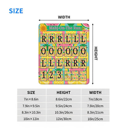 Mahj On The Run Solo Practice Mini Pad Mahjong Mat Stitched Edge (Vertical) - Splash of Color Co.