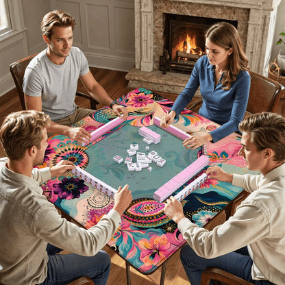 Boho Floral Infusion Bejeweled Edition 2 Mahjong Mat - Splash Of Mahj And Color Co.