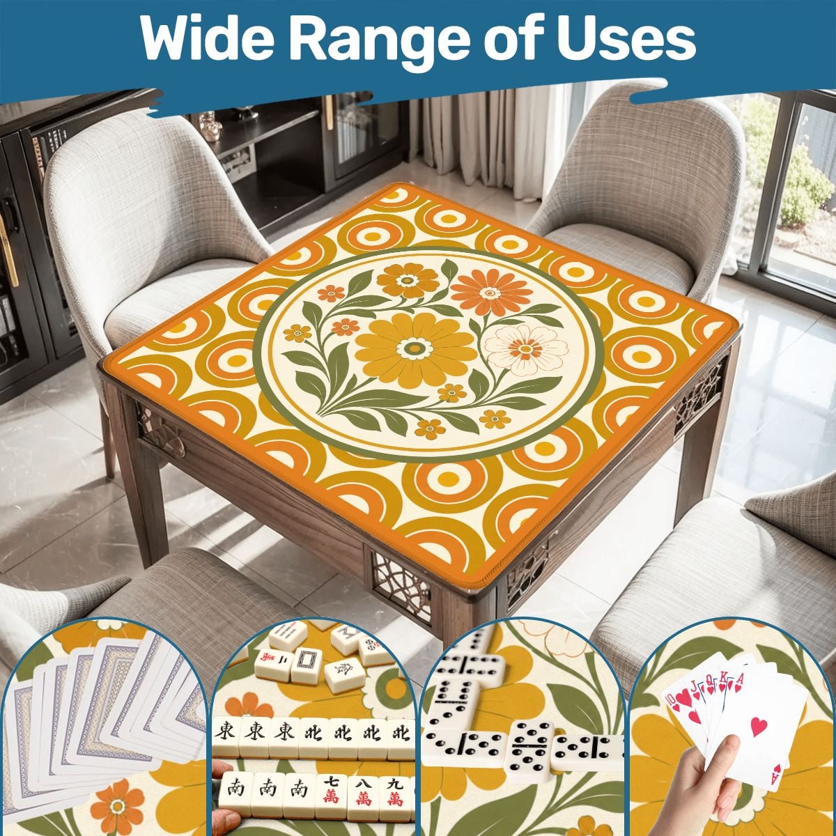 Nostalgic Floral Garden Party Mahjong Mat
