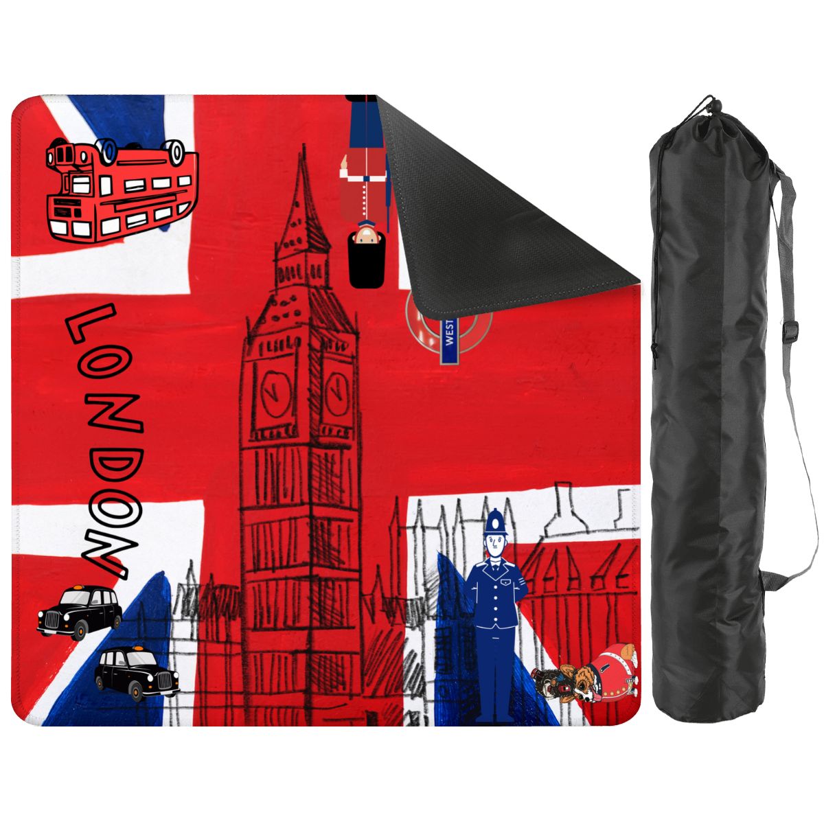 London Calling Station To Station Black Cab Mahjong Mat - Splash of Color Co.