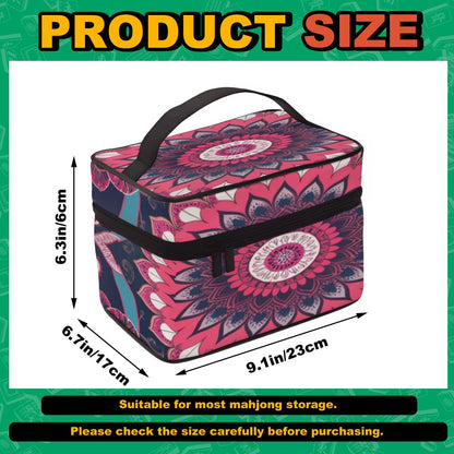 Boho Mandala, Pink, Purple Mahjong Portable Mahjong Bag - Splash of Color Co.