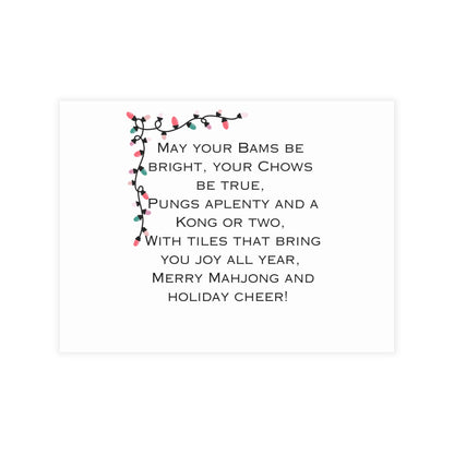 Festive Merry Mahjong Postcard Christmas Card Bundle | Holiday Greetings for Players | Fun Gift for Friends & Family, Mahjong Enthusiasts, Christmas