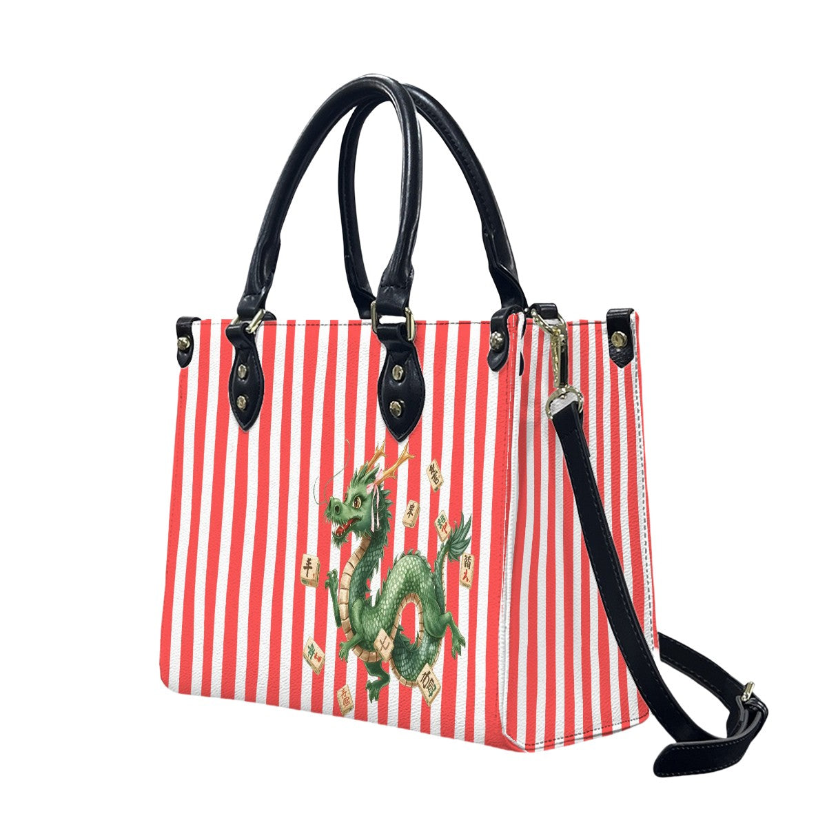 Summer Dragon Preppy Coral Striped Handbag/Shoulderbag