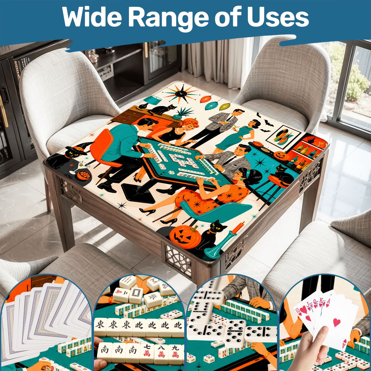The Mod Mash Halloween Mahjong Mat