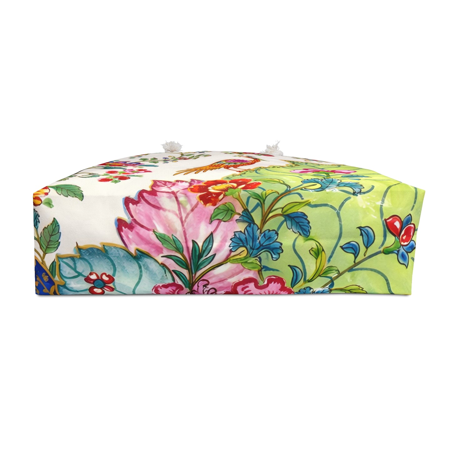 Tobacco Leaf Chinoiserie Floral Bird Weekender Bag Vintage Garden Travel Tote - Splash of Color Co.