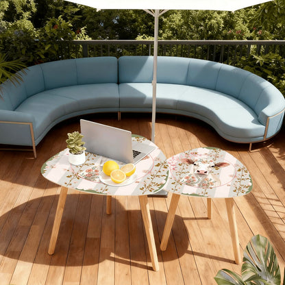 Country Farmhouse, Floral Cow Preppy Garden Room Modern Boho Nesting Tables - Splash of Color Co.