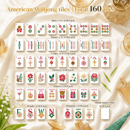 Wild Side Leopard Print 4 Layer Glam Holiday American Mahjong Tiles And Carry Case - Splash Of Mahj And Color Co.