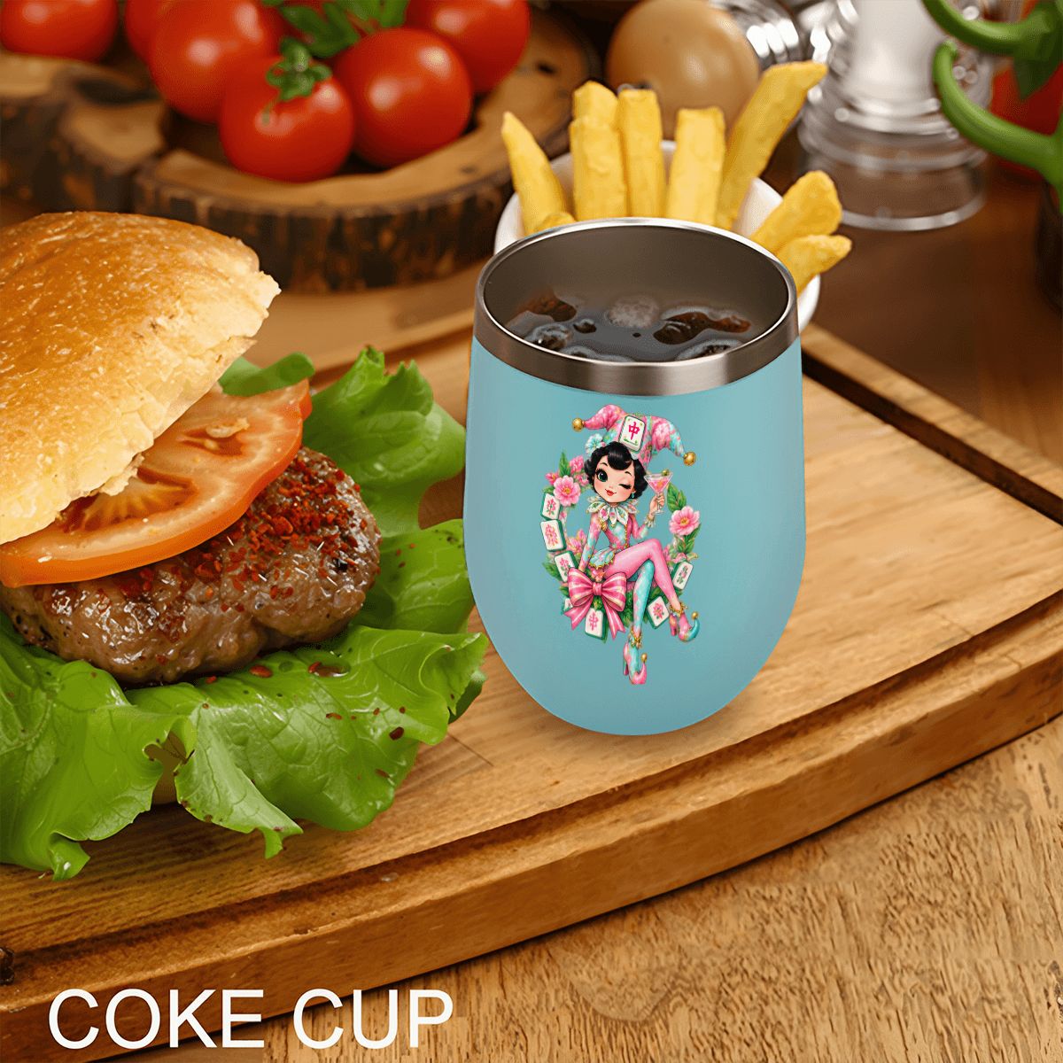Mahjie The Mascot Egg Shaped Wine Tumbler - Splash Of Mahj And Color Co.