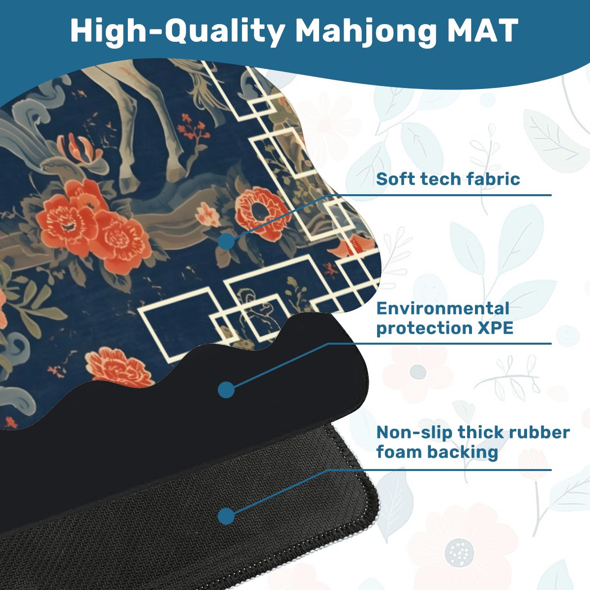 Year Of The Firehorse 2026 Scalloped Mahjong Mat - Splash of Color Co.