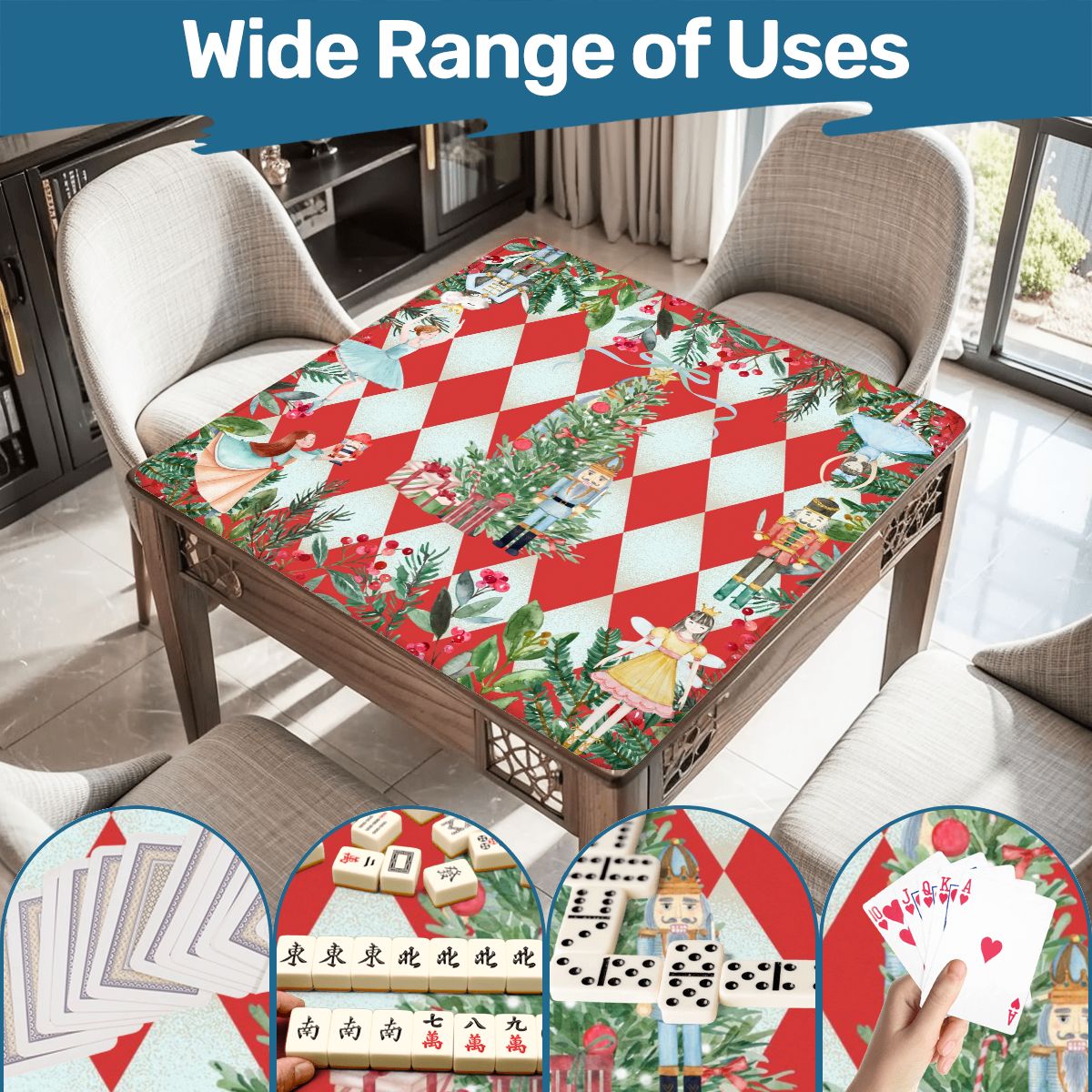 Nuttier Than A Nutcracker Christmas Mahjong Mat - Splash Of Mahj And Color Co.