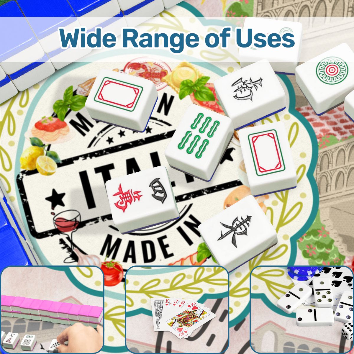 Italian Foodie Mahjong Mat, Tour Of Italy - Splash of Color Co.