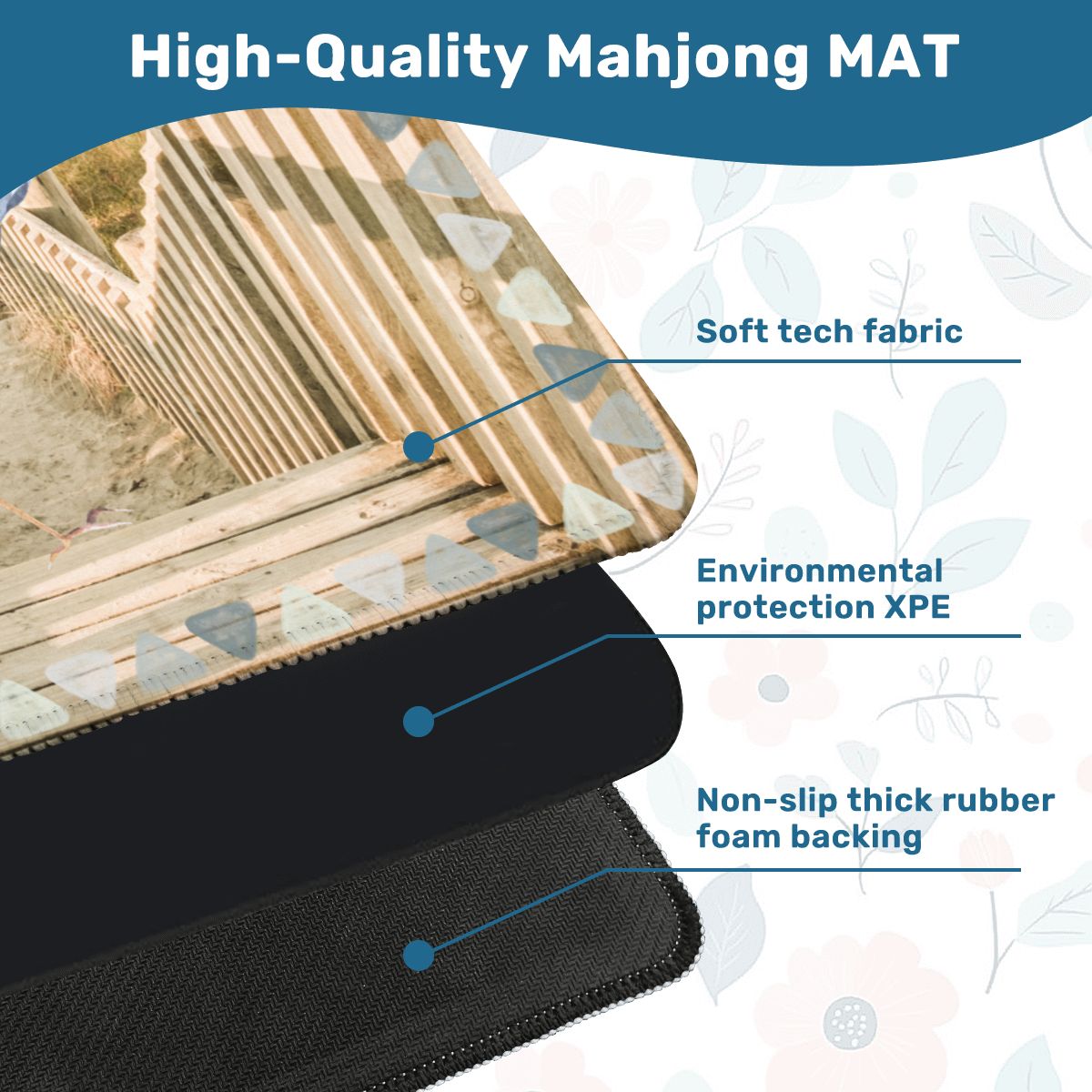 Heron Harbor Mahjong Mat, Beachy Vibe Heron Mahj Mat - Splash of Color Co.