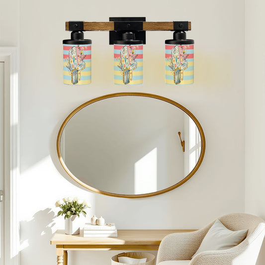 Nautical Sardine Tinned Fish Floral Modern Beach House, Lake House Vanity Light Fixture