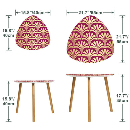 Art Deco Modern Nesting Tables In Burgundy And Gold - Splash of Color Co.