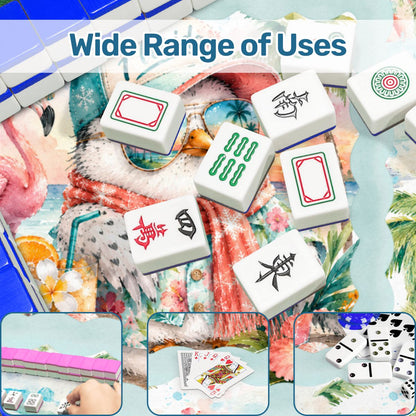 Florida Snowbird Tropical Flamingo And Palm Trees Mahjong Mat
