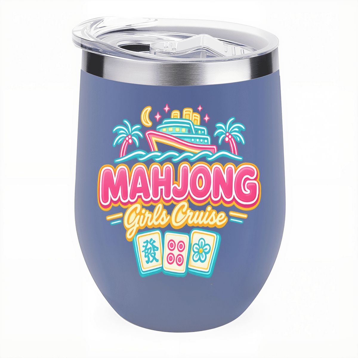 Mahjong Girls Cruise Egg - Shaped Tumbler - Splash of Color Co.
