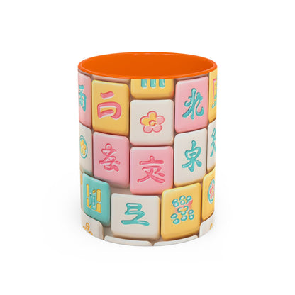 Pastel Mahjong Tile Pattern Mug | Accent Coffee Mug - Splash of Color Co.