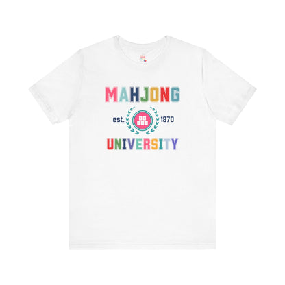 Mahjong University Unisex Tee, Fun Graphic T-Shirt, Perfect for Casual Wear Game Nights