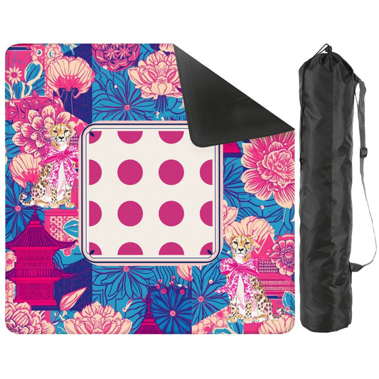 Cheetah Dynasty Pink Pagoda Mahjong Mat - Splash of Color Co.