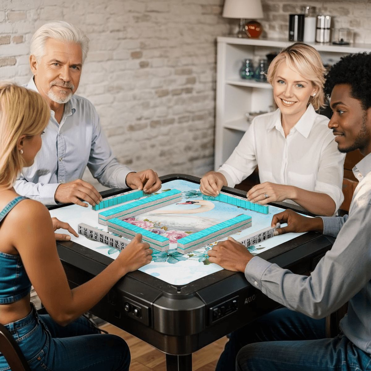 Sally Swan At Bay Mahjong Mat - Splash of Color Co.