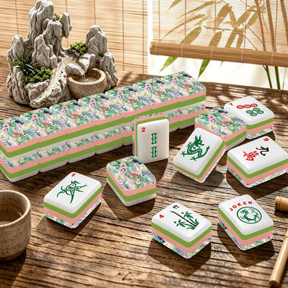 Jungle Love Traditioanl 4 Layer American Mahjong Tiles Set And Carry Case - Splash Of Mahj And Color Co.