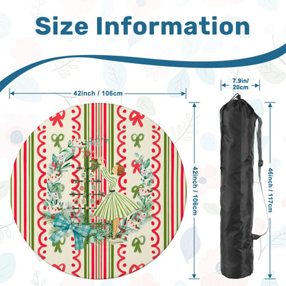 Books And Nooks Christmas Round Mahjong Mat