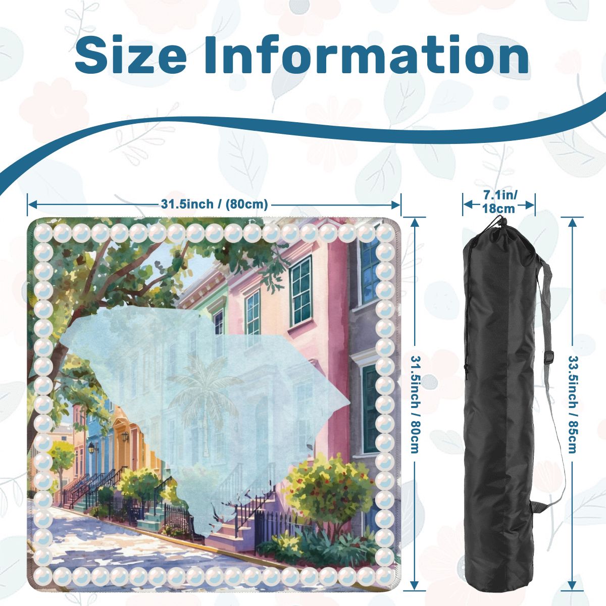 Charleston South Carolina Mahjong Mat Rainbow Row Palmetto State - Splash of Color Co.