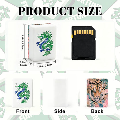 Tiger es' Tropical Chinoiserie Jungle Mahjong Tiles And Carry Case - Splash Of Mahj And Color Co.