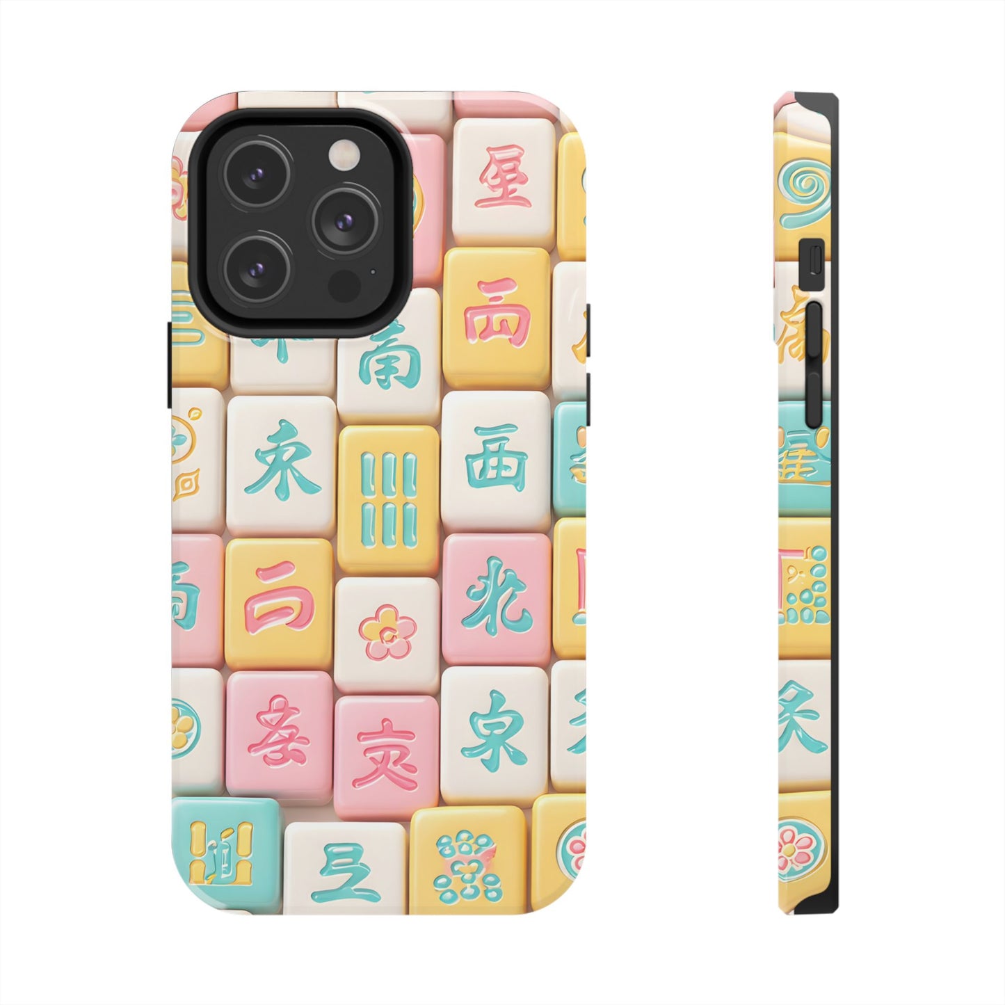 Pastel Mahjong Tile Phone Case | Cute Asian Game Pattern, Durable Protective Case - Splash of Color Co.