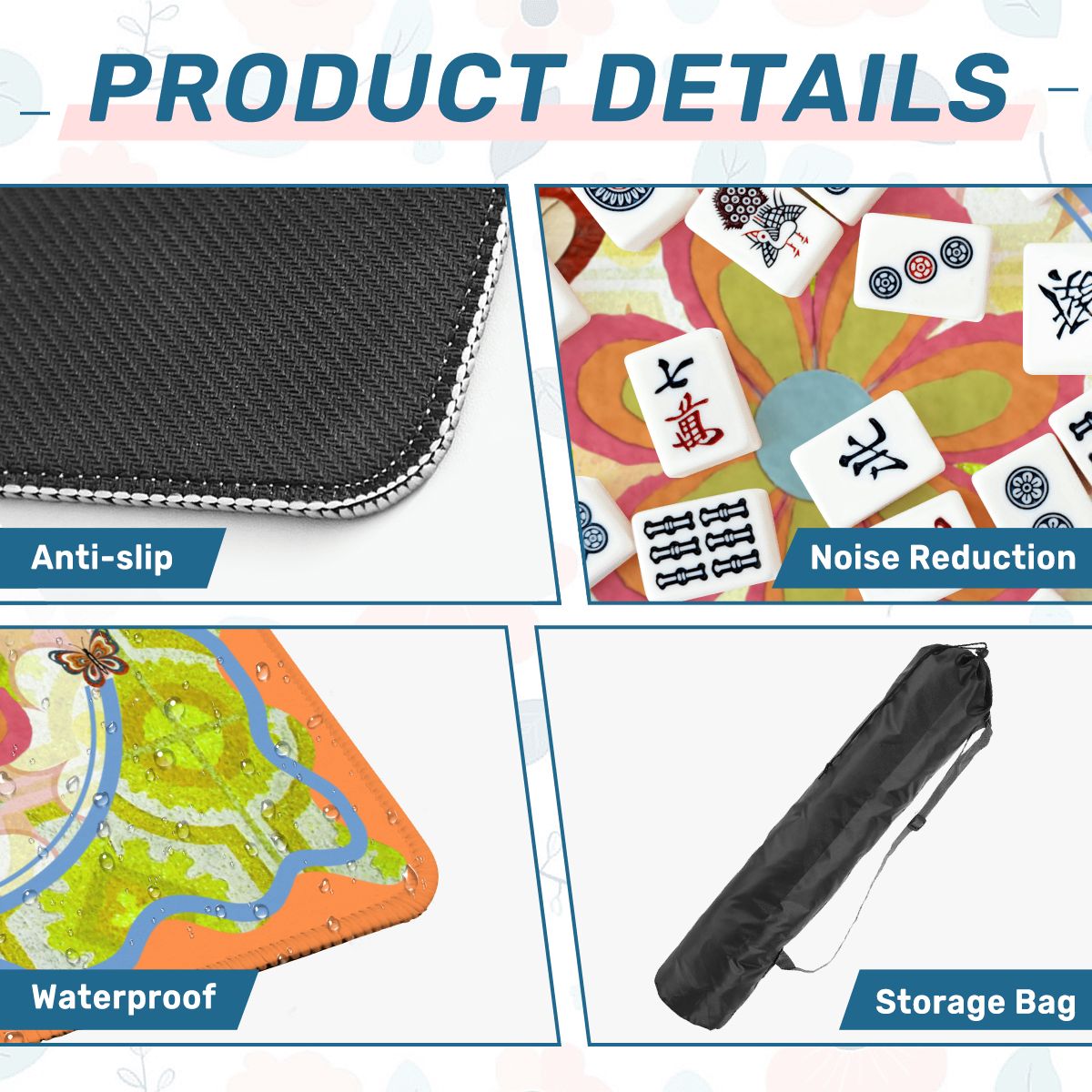 Granny’s Happy Shroom Zoom Mahjong Mat - Splash of Color Co.