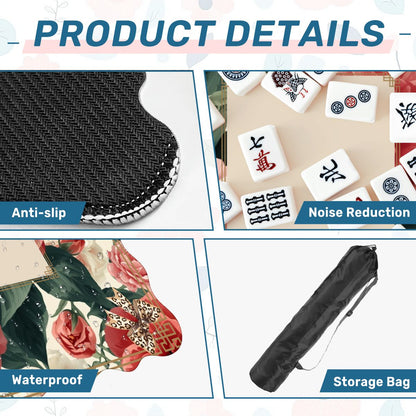 Floral Charleston Camellias Scalloped Mahjong Mat - Splash of Color Co.