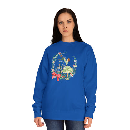 Mahjong Christmas Sweater, Vintage Holiday Wreath Sweatshirt, Books And Mahj Festive Apparel - Splash of Color Co.