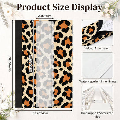 Leopard Print Bag Wrap Extended Mahjong Rack Set  4pcs Scalloped Pushers